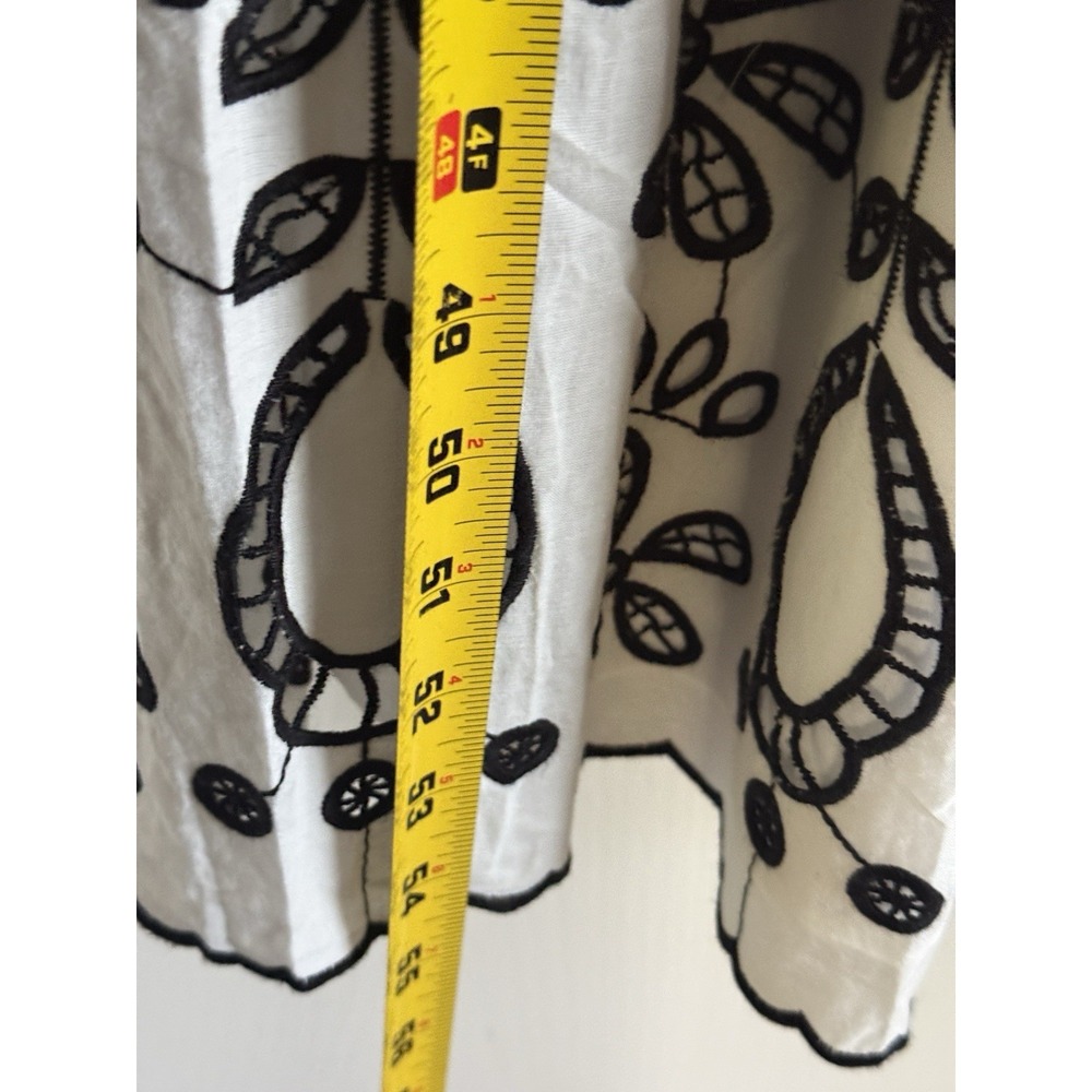 Anthropologie White Midi Dress with Black Embroidery - Picture 6 of 12
